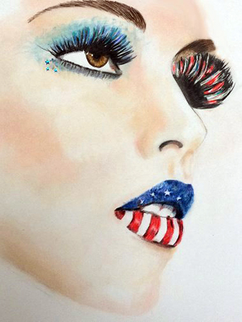 American Lips-Cindy Shames- Colored Pencil on paper- 22x30- NFS- httpwww.cindyshames.com