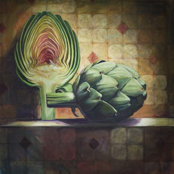 Artichoke and Fresco – Oil on Canvas – 30” x 30” – Inquire for Pricing