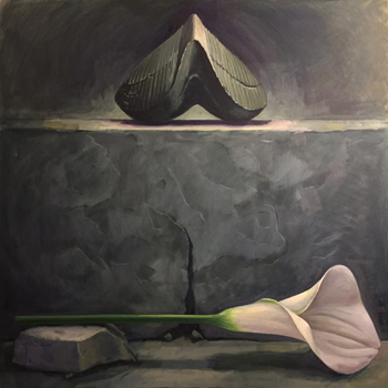 Fossil and Flower – Oil on Canvas – 30” x 30” – Inquire for Pricing