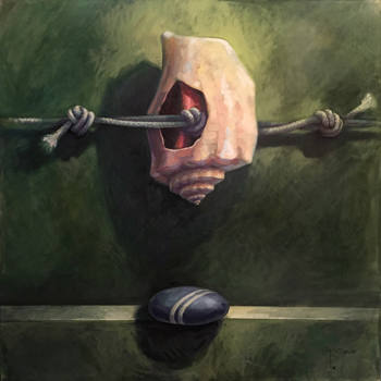 Shell on Rope – Oil on Canvas – 30” x 30” – Inquire for Pricing