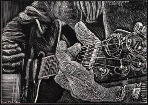 Bridge - Scratchboard - 5" x 7" - $3000