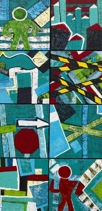 - City Collage- Tanja Skytte- Acrylic on Canvas- 63x31.5- NFS- www.tskytte.artspan.com - Copy