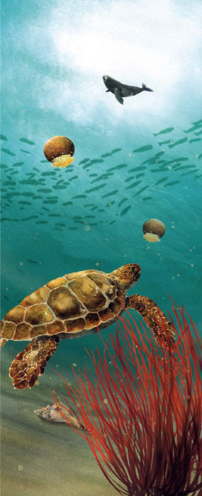 Coastal Ecologies Open Ocean, Cordelia Norris, Watercolor, 30x12, $850, lunacreates.com