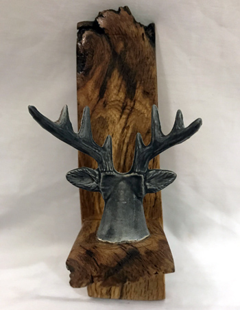 Deer Hunter – Ceramic & Wood - 2.5" x 10" - $300