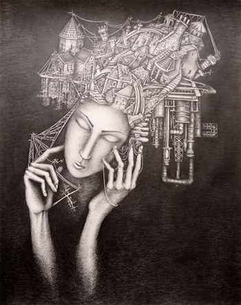 - Face of the City- Natalia Khokhlova- Pencil on Paper- 15x19- NFS- trk0708@yandex.ru