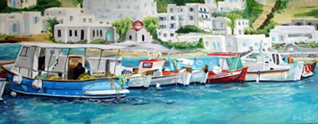 Faro, Portugal, Zoe Lefort, Oil on Canvas, 60x24, NFS, www.zoelefort.com