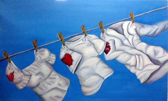 Hung Out- Tiana Solomon-Oil on Canvas- 36x60- $600- tianasolomon@gmail.com