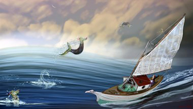 Let Me Sail Around the World Before Im Too Old, Loren Batt, Elements of my paintings reworked in Photoshop, 31.25x17.56, $60, www.lorenbatt.com