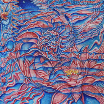 Nostalgic Lotus - Acrylic on Canvas - 24" x 24" - $2,000