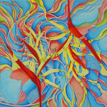 Transfigured Innocence - Acrylic & Collage on Canvas - 19.5” x 19.5” - NFS