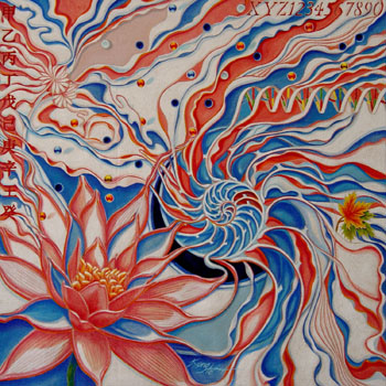Wave of Lotus - Acrylic on Canvas - 24" x 24" - $2,000