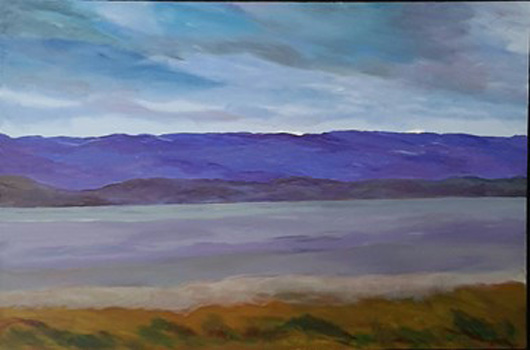 Mountain Lake, David Burnett, Acrylic on Canvas, 24x36, $1000, marilynbur@gmail.com