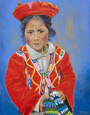 Peruvian Girl- Alexandra Latypova- Acrylic on Canvas- 16x20- NFS- latypova@hotmail.com