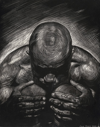 Contemplation – Scratchboard - 8" x 10" - $600