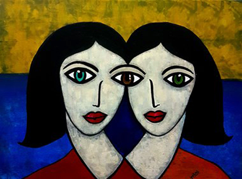 The Soul Sisters- Pinky Tripathi- Acrylic on Canvas- 17.71x23.62- $1000- ipsitaa_tripathi@hotmail.com