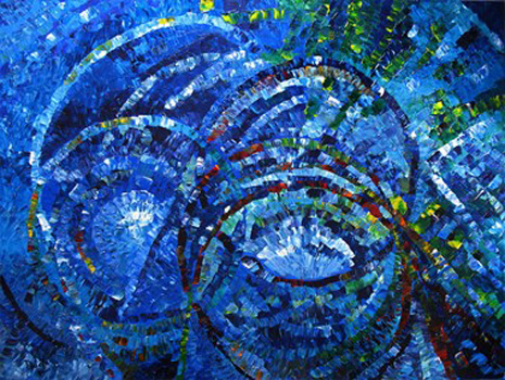 Water Circles, JoAnn DePolo, Acrylic on Canvas, 46x36, $5000, www.joanndepolo.net