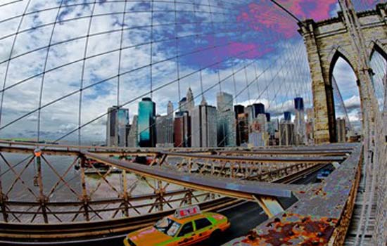 “Manhattan: Skewed” - Sherry Pritz - Photography on Canvas with a Wooden Floating Frame – 49” x 59” - $670 - www.PritzPhotography.com