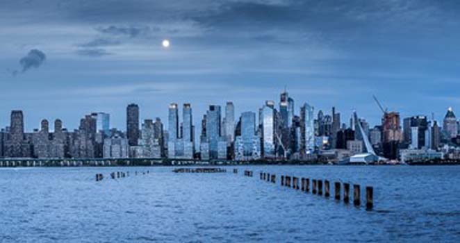 “Moon Over New York” - Nicholas Teetelli - Archival Pigment Print on Hahnemuhle Fine Art Paper - 20" x 40" – Price on Request - www.teetelli.com
