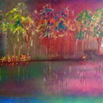 “Heaven On Earth”, Manish Pandey, Acrylic, 12" x 24", $700, https://www.facebook.com/Manish-Pandey-Paintings-763415060454846/