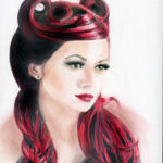 “Red”, Cindy Shames, Colored Pencils and Pastel on Paper, 7.097” x 9.181”, $750, http://www.cindyshames.com/