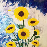 Day Blooms , Alicia Hart , Acrylic & Glass Beads on Canvas , 18" x 24" , $350, aliciahartlv@gmail.com