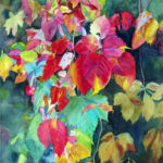 Fall Cascade, Elizabeth Burin, Watercolor, 23” x 16.5”, NFS, http://elizabethburin.com