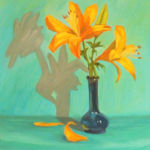 Asian Lillies, Nancy Camm, Oil on Canvas, 16" x 20", $195.00, artonfire1@gmail.com