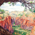 “Zion's Canyon”, Anne Bradham, Watercolor, 28" x 38", NFS, http://annebradham.com/