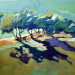 “Late Afternoon Mesquites", Virginia Gott, Acrylic on Canvas, 20" x 16", $2,500, http://vgottdrawings.com/