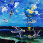 “Evening Flight”, Herbert Chow, Acrylic on Canvas, 20” x 30”, $674, http://rubiconmiragefineart.blogspot.com/