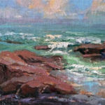 “Incoming Tides”, Jan Delipsey, Oil on Panel, 6” x 6”, $350, http://jdelipsey.com