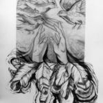 “Reach for the Good, Let Go of the Bad”, Megan Johnson, Stone Lithograph, 16” x 20”, $20, meganbjohnson94@gmail.com