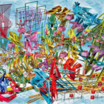 “A Perpetual Timeline for Knitting Abandoned Circuits”, Ryota Matsumoto, Digital Mixed Media, 23” x 17”, $1,500, http://ryotamatsumoto.blogspot.com