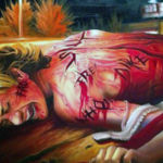 “Cutting Deep”, Sarah McDorman, Oil on Wood Panel, 18” x 4”, NFS, http://sarahmcdorman/