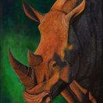 "White Rhinoceros", Teal Buehler, Acrylic, 30" x 22", $1,500, http://tealbuehler.blogspot.com/