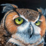 "Owliver 2", Sheryl Hughes, Acrylic on Board, 12" x 9", $1,999, https://www.facebook.com/sherylhughesgalleries/
