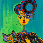 "The Woman with the Cat", Krasimira Ilcheva, Acrylic on Canvas, 18" x 22", $1,725, krasimirailcheva@abv.bg