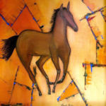"Gallop to Freedom", Manish Pandey, Acrylic, 36" x 36", $750, manish.pandey@performancefibers.com