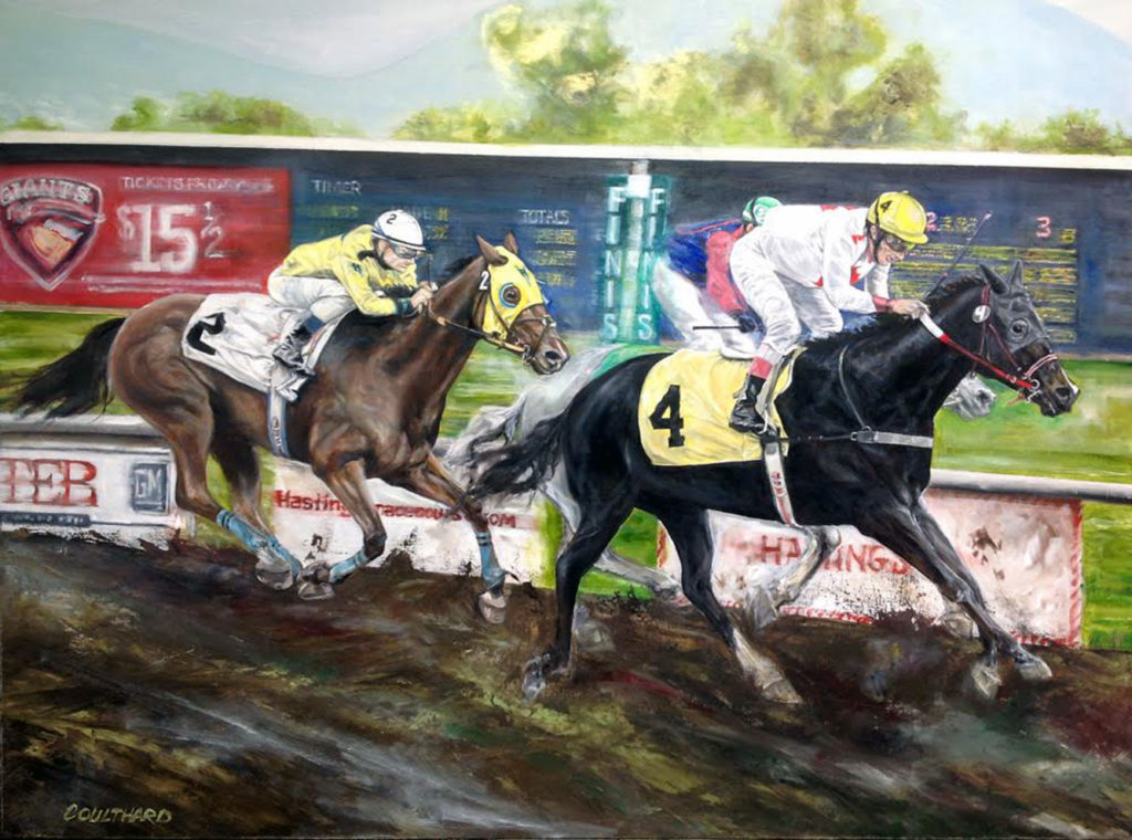 "Win, Place & Show" Graham Coulthard Oil on Canvas 48" x 36" $1,550