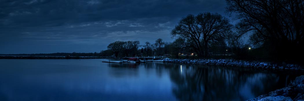 “Moody Marina Panoramic” – Julie Berglund - Acrylic on Metal - 12" x 36" - $248.95 - www.jberglundphoto.com/
